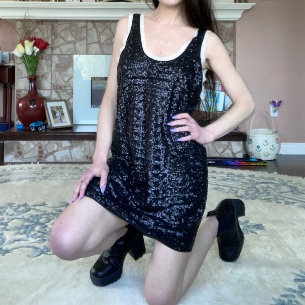 Wilfred Barbizon Black Sequin Dress